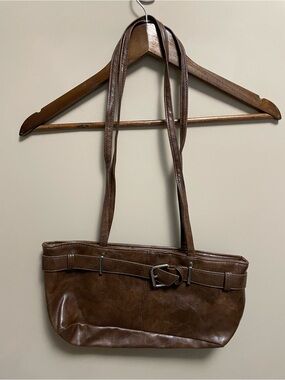 Vintage Faux Leather Brown Shoulder Bag